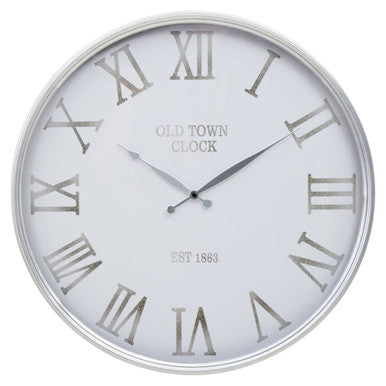 Kent White And Silver Wall Clock