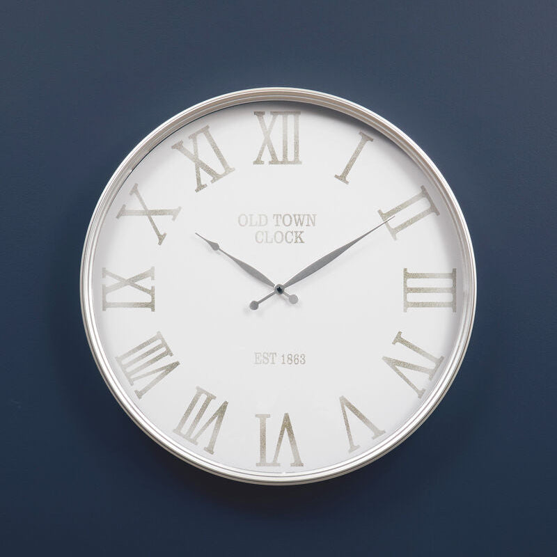 Kent White And Silver Wall Clock