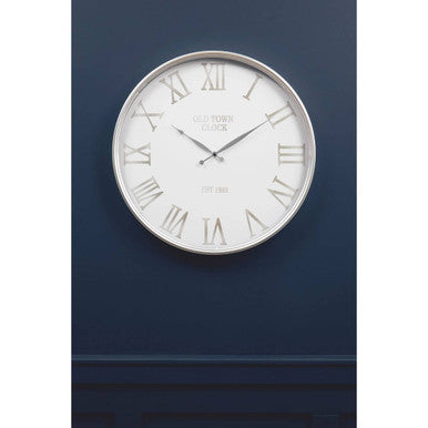 Kent White And Silver Wall Clock