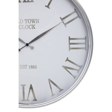 Kent White And Silver Wall Clock
