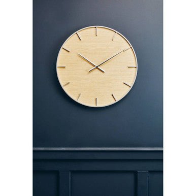 Kent Silver And Natural Wall Clock