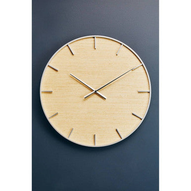 Kent Silver And Natural Wall Clock