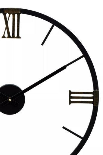 Kent Round Black Metal Wall Clock