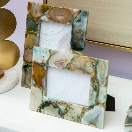 Bowerbird Large Green Agate 5In X 7In Photo Frame