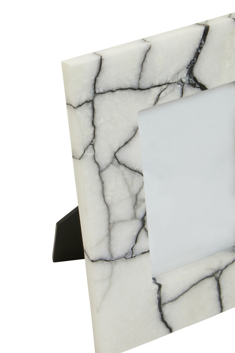 Marmara White and Black Marble 4In X 6In Small Photo Frame