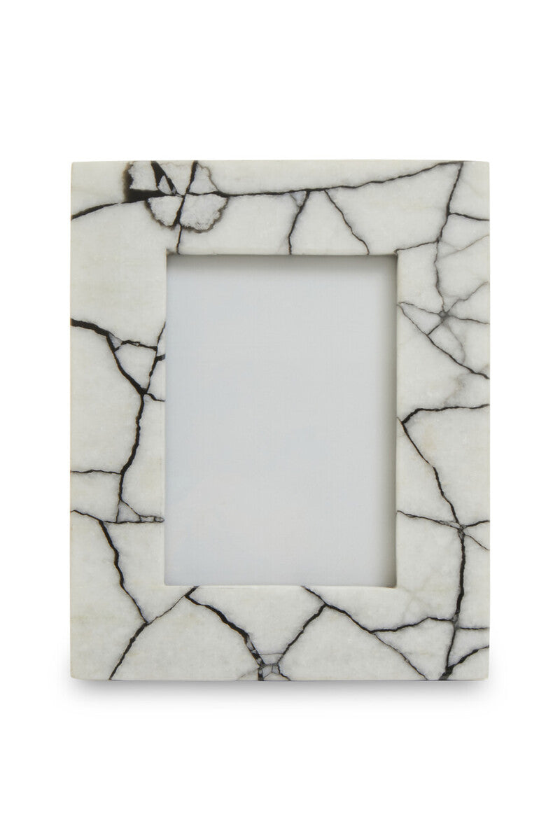 Marmara White and Black Marble 5In X 7In Large Photo Frame