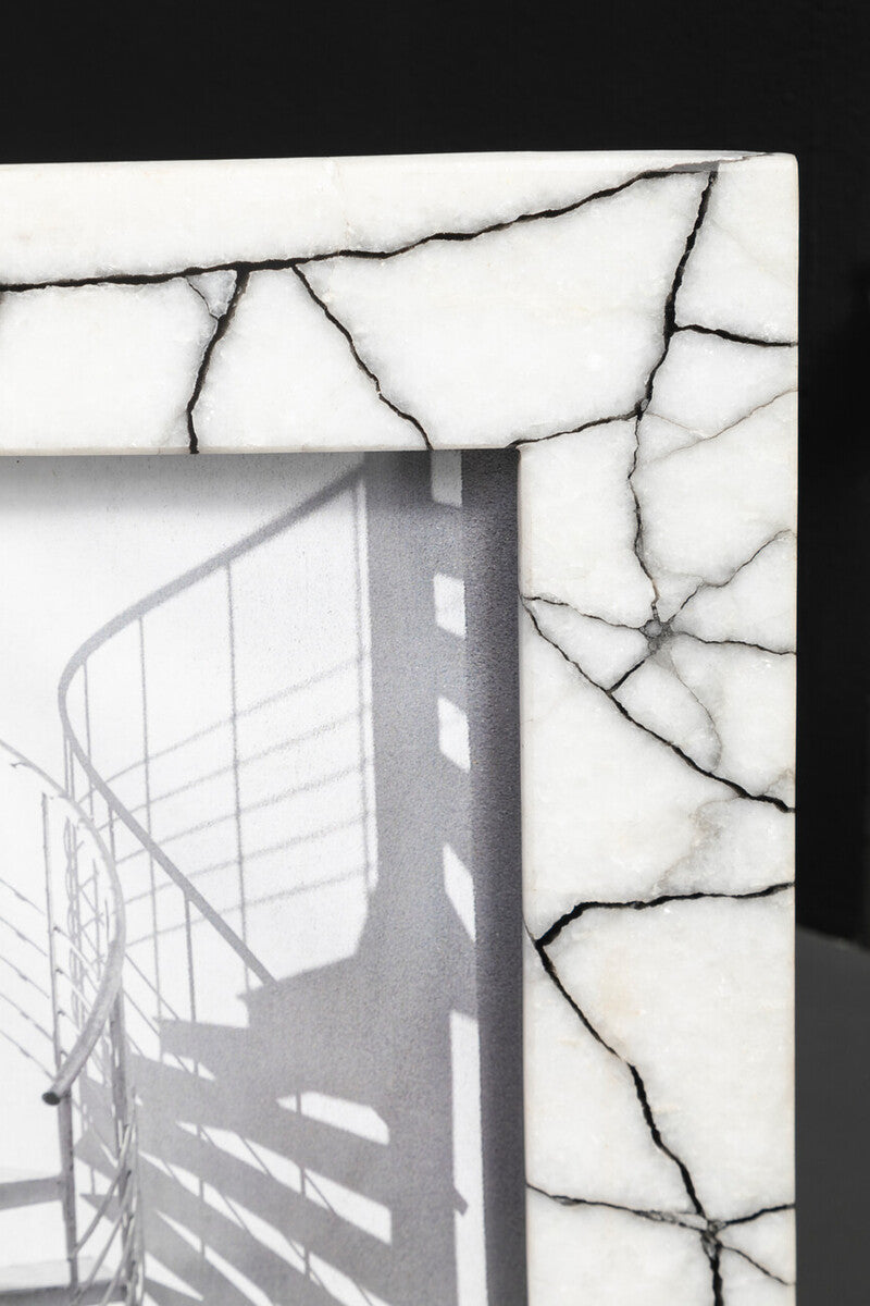 Marmara White and Black Marble 5In X 7In Large Photo Frame