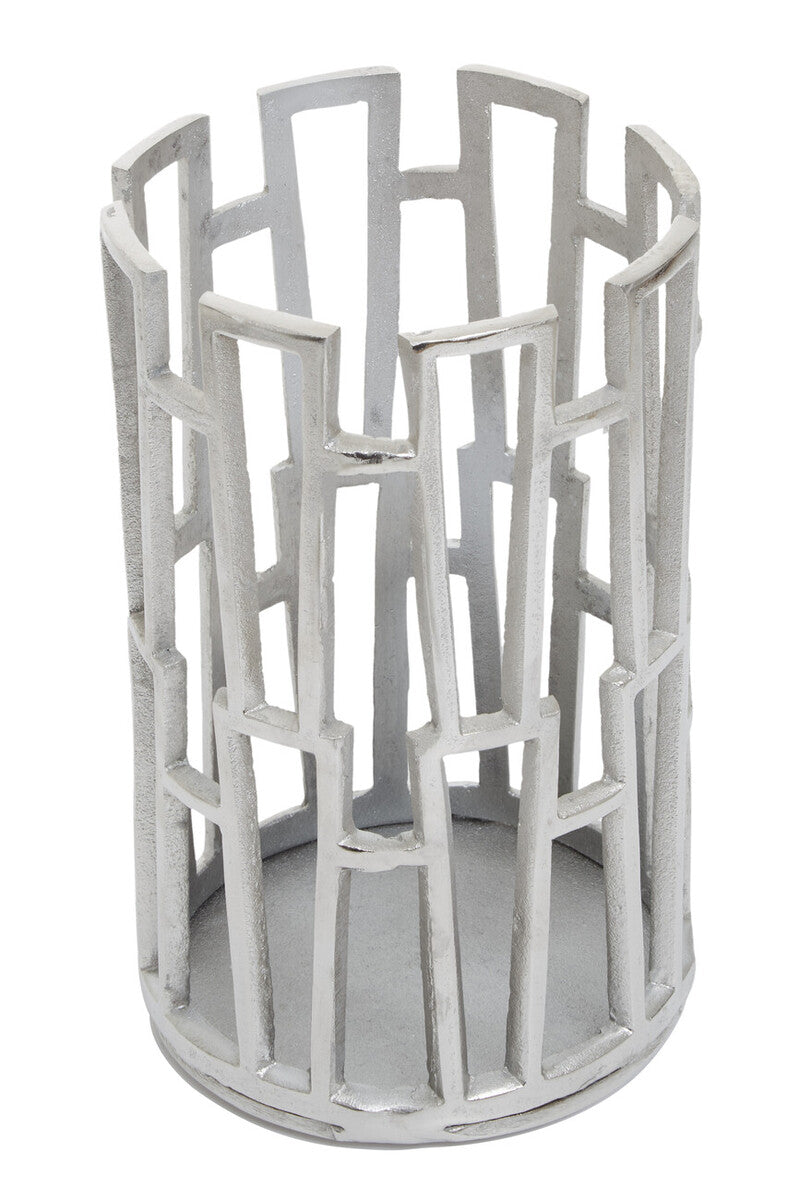 Small Silver Finish Candle Holder | Delphi