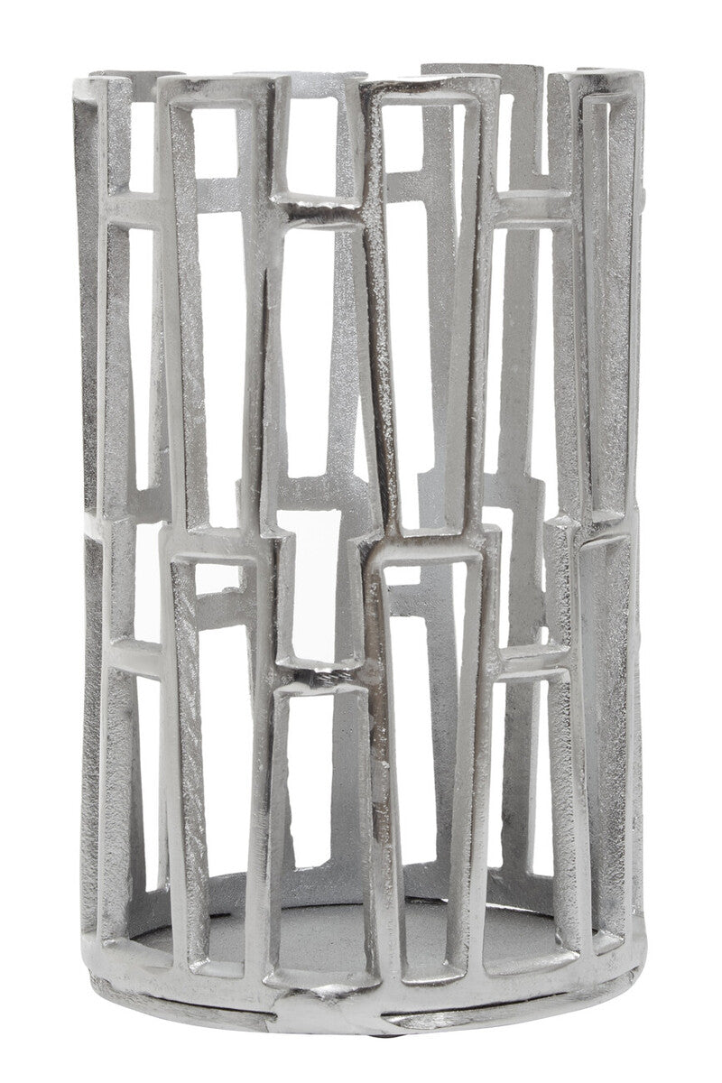 Small Silver Finish Candle Holder | Delphi