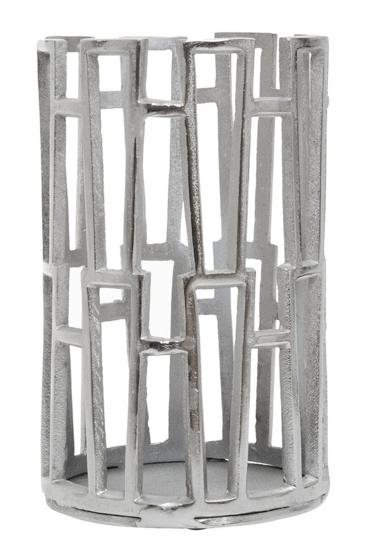 Small Silver Finish Candle Holder | Delphi