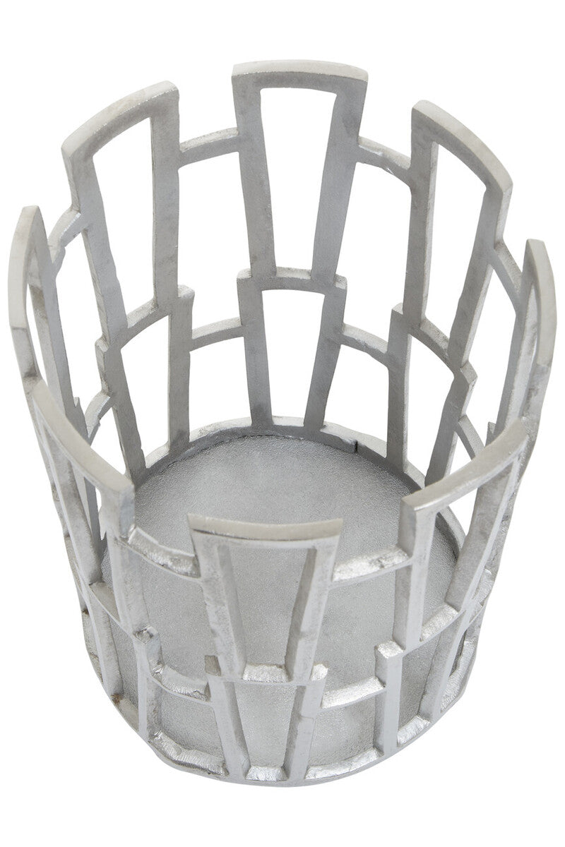 Delphi Large Silver Finish Candle Holder