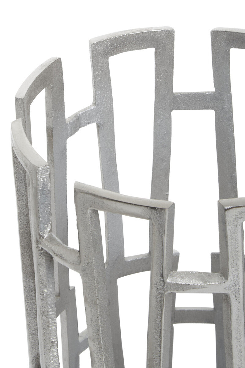 Delphi Large Silver Finish Candle Holder