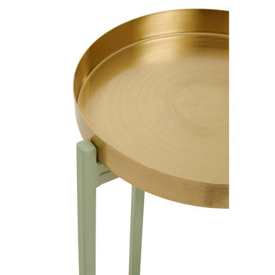 Sabia Green And Gold Two Tiered Plant Stand