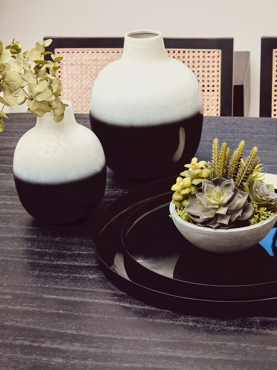 Ramus Large Black And White Ombre Vase