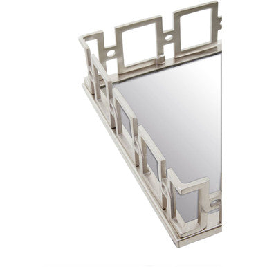 Rhoda Rectangle Nickle Finish Mirror Tray