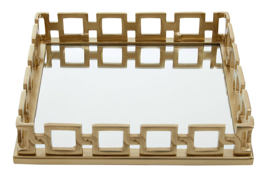 Rhoda Square Gold Mirror Tray