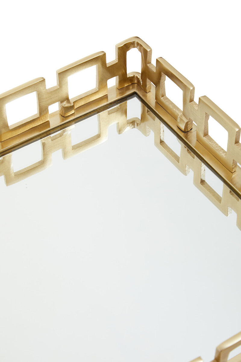 Rhoda Square Gold Mirror Tray