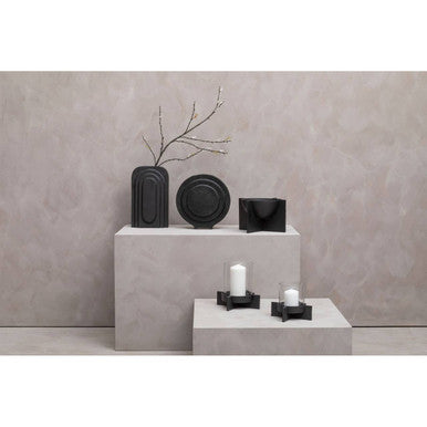 Small Matt Black Finish Candle Holder | Hapax