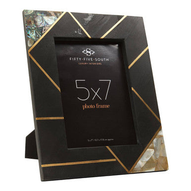 Oriana 5In X 7In Mother of Pearl and Gold Inlay Large Photo Frame