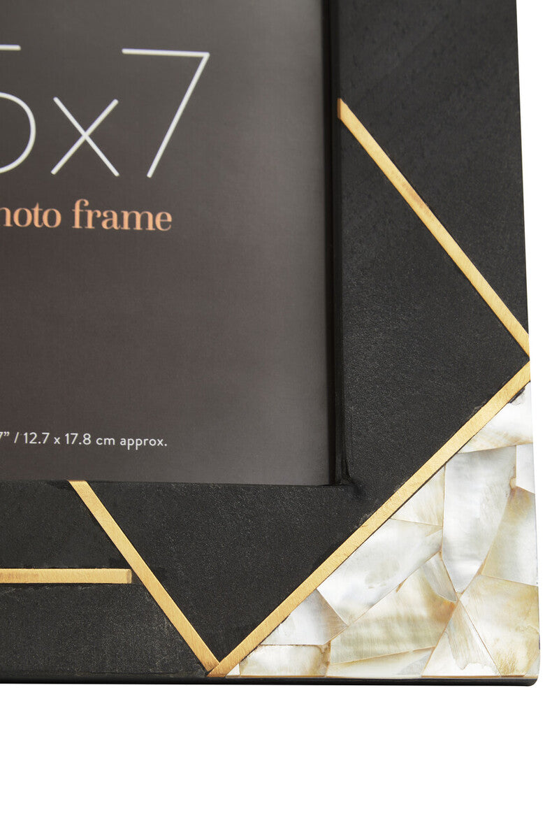 Oriana 5In X 7In Mother of Pearl and Gold Inlay Large Photo Frame