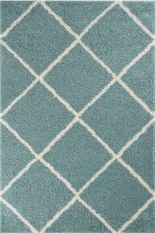 Moroccan Duck Egg Blue Shaggy Rug | 550
