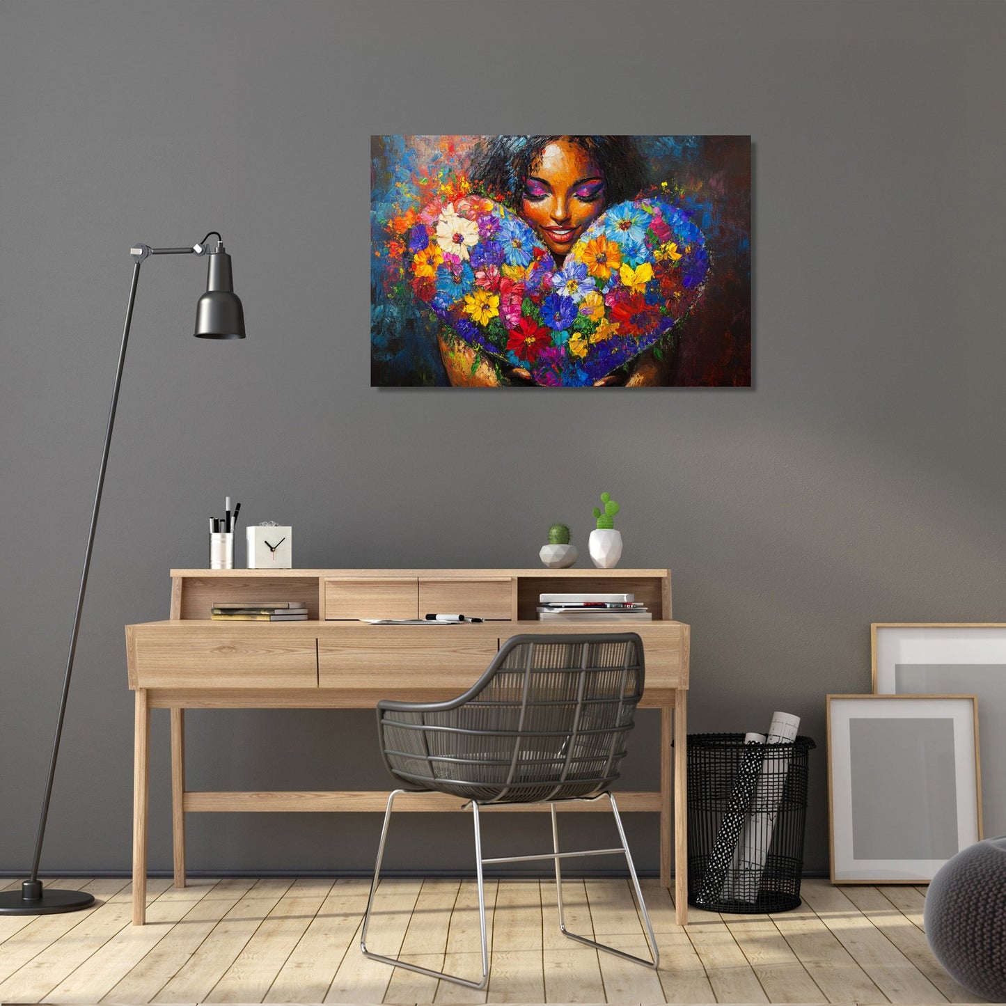 Floral Heart Embrace Canvas