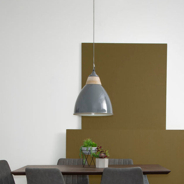 Oslo Large Grey Bell Shaped Pendant Light