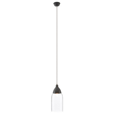 Oslo Grey Glass and Iron Pendant Light