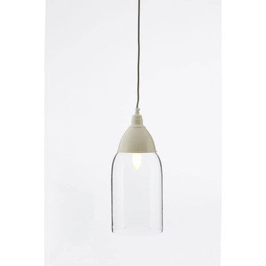 Oslo White Glass and Iron Pendant Light