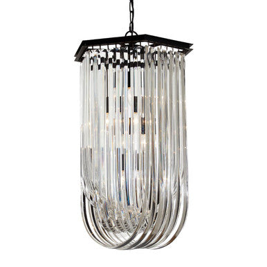 Long Glass Swirl Chandelier | Kensington Townhouse