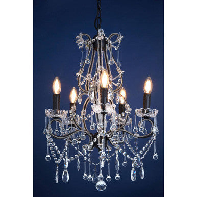 Kensington Townhouse 5 Bulb Crystal Glass Chandelier