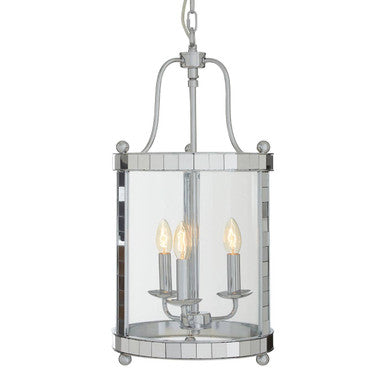 Kensington Townhouse 3 Bulb Chrome and Glass Pendant Light
