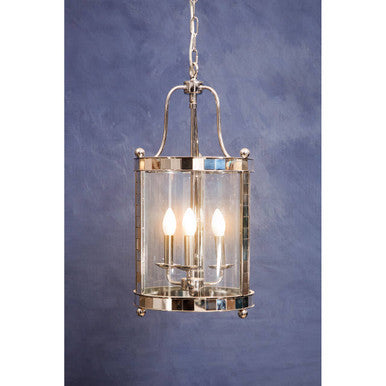 3 Bulb Chrome and Glass Pendant Light | Kensington Townhouse