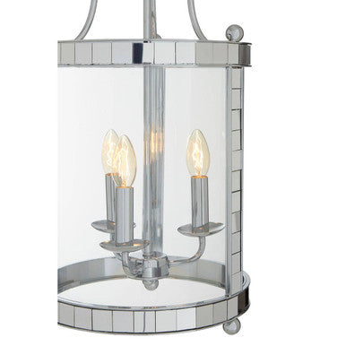 3 Bulb Chrome and Glass Pendant Light | Kensington Townhouse