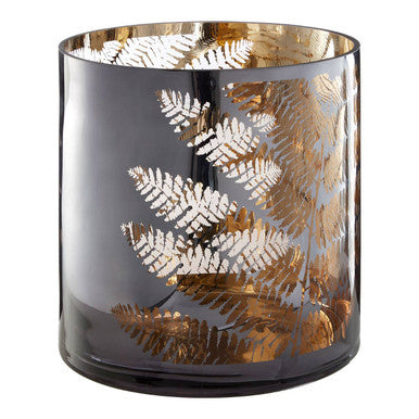Fern Large Glass Hurricane Candle Holder