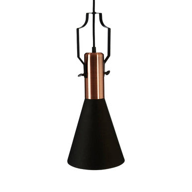 Argo Small Pendant Light in Black and Copper