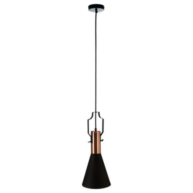 Small Pendant Light in Black and Copper | Argo