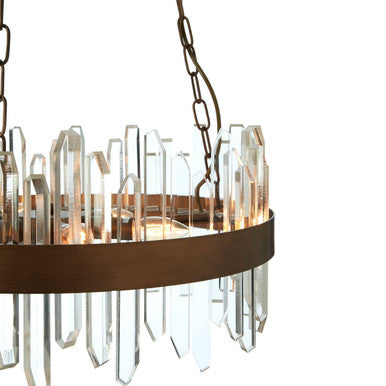 Lustra Acrylic Chandelier with Copper Band
