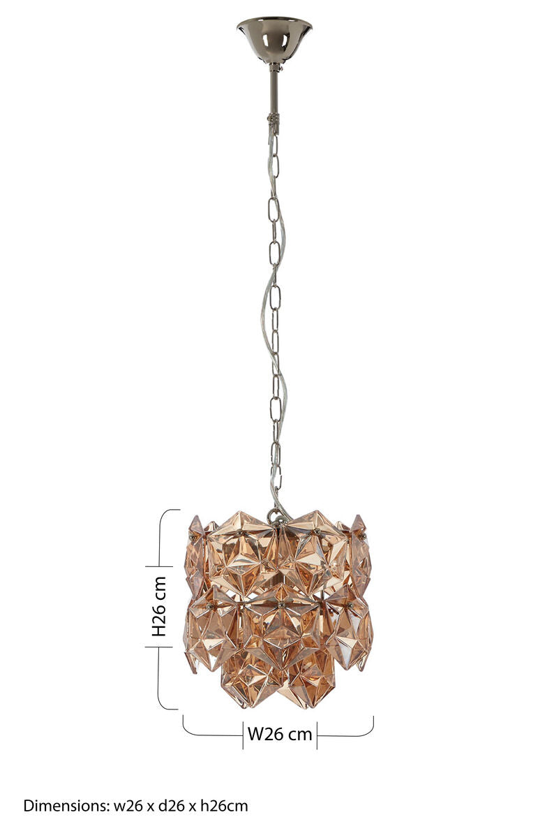 Rydello Small Amber Glass Chandelier.