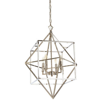 Nickel Finish Geometric Pendant Light | Kamara