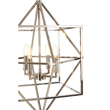Nickel Finish Geometric Pendant Light | Kamara