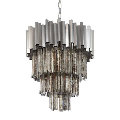 Large Nickel Painted Chandelier | Lustra