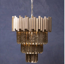 Large Nickel Painted Chandelier | Lustra