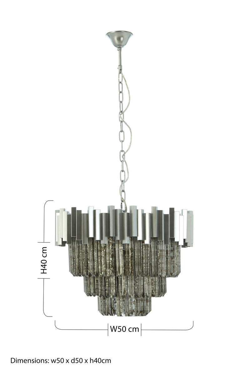 Small Nickel Painted Chandelier | Lustra