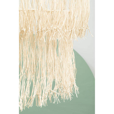 Hestina Cream Leather Ceiling Light