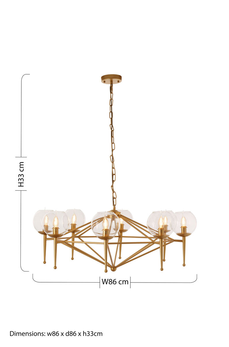 Abira Gold 8 Arm Geo Pendant Lamp