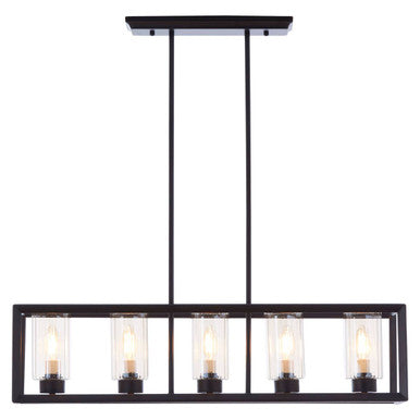 5 Bulb Matte Black Ceiling Light | Aliko