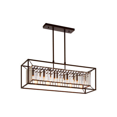 Akiko 5 Bulb Dark Bronze and Glass Ceiling Light