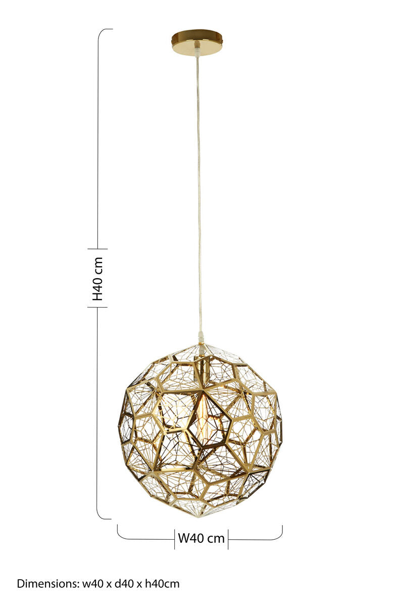 Gold Finish Sphere Pendant Light | Akela