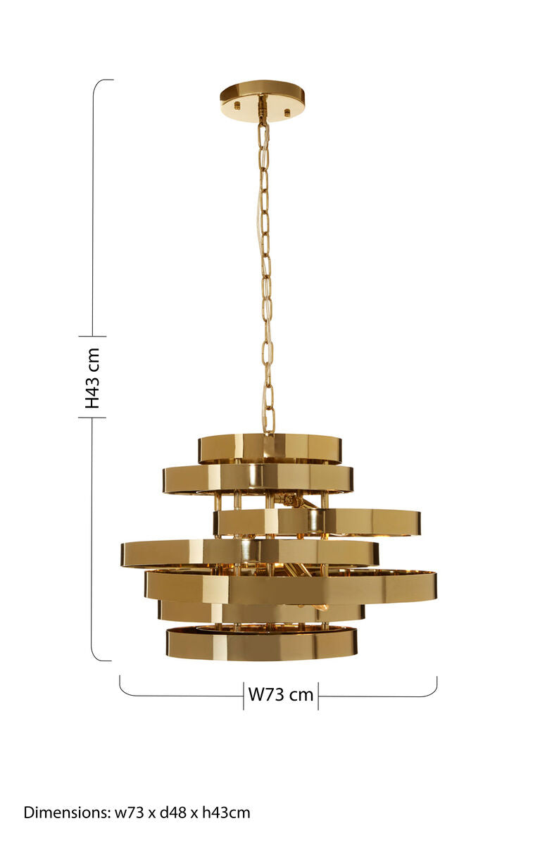 Alana 4 Bulb Gold Finish Pendant Light